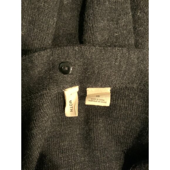 Moth Anthropologie Dark Gray Wool Long Sleeve Cardigan Sweater, Size XS - Picture 6 of 6
